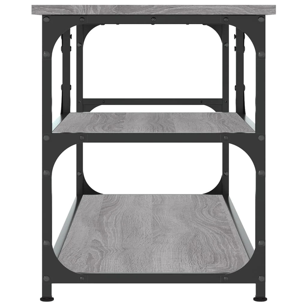 Mobile TV multimediale mensola per TV credenza per TV sala da pranzo soggiorno camera da letto Sonoma 103 x 38 x 46,5 cm legno ingegnerizzato e acciaio grigio 02_0028371