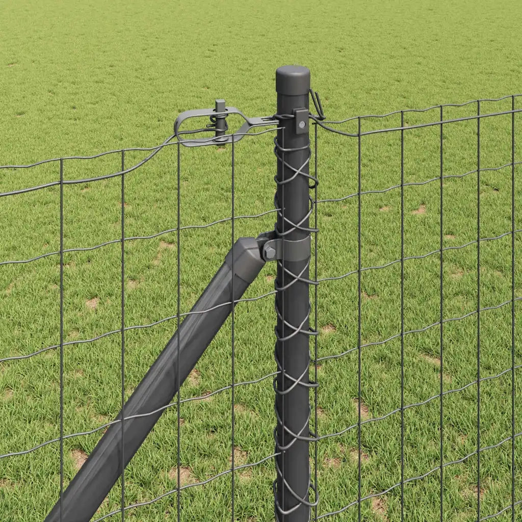 Recinzione con Posto Grigio 1,2 x 10 m Acciaio e PVC 3350638