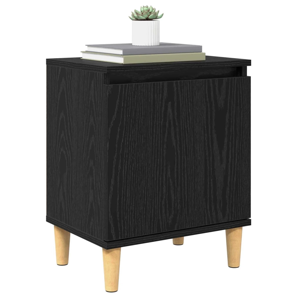Armadio da Notte Rovere Nero 40 x 30 x 50 cm Legno multistrato 875106