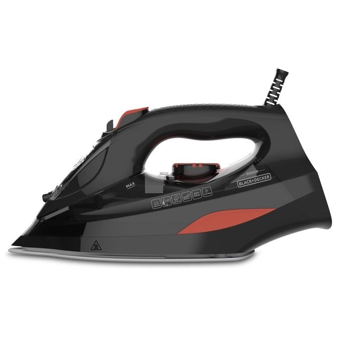 Black & Decker BXIR3000E ferro da stiro Ferro a vapore Ceramica 3000 W Nero, Arancione