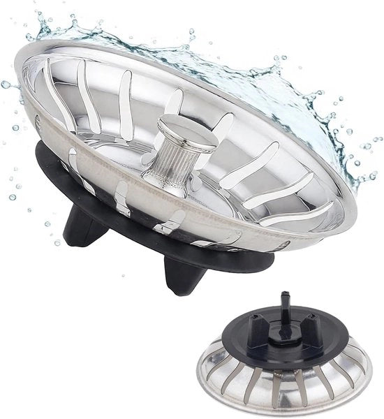 Due set di settori di scarico, adatti per sifon per vasca da bagno, accessori di ricambio, set di scarico, valvola di scarico in acciaio inossidabile, vasca da bagno con set di scarico a tre gambe, gomma di sigillatura per set di scarico.
