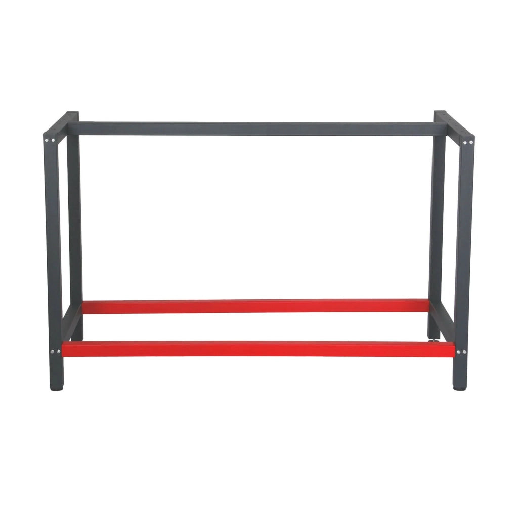 Gamba per banco da lavoro 125 cm supporto scrivania in acciaio rosso antracite imballo officina 16_0002508