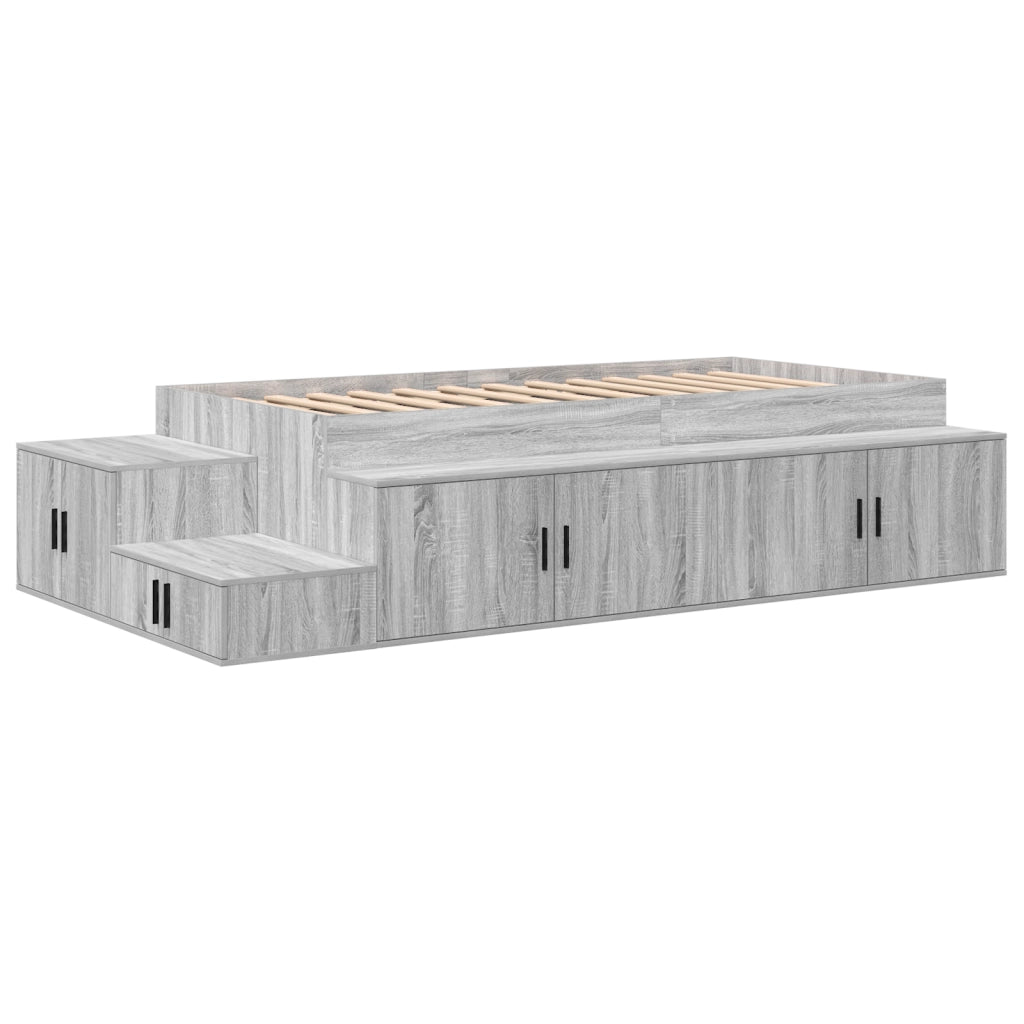 Struttura Letto di Stoccaggio Grigio Sonoma 75x190 cm