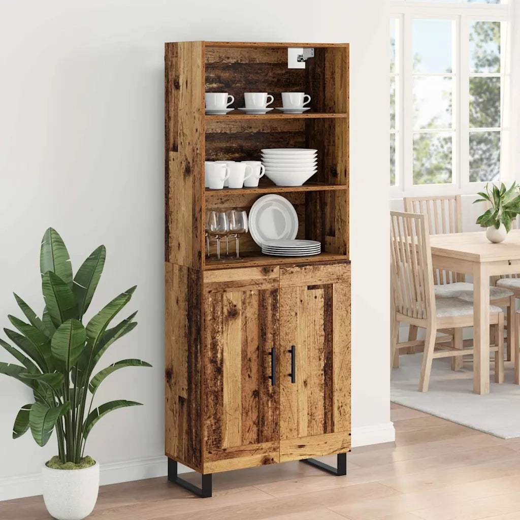 Credenza 2 pcs Legno vecchio Legno multistrato