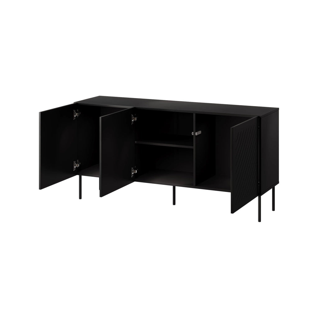 Madia Stilo, Credenza un Ripiano, 150.5x42x75h cm Nero
