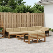 Set di divani da esterno con cuscino 9 pcs Naturale e Beige 3382676