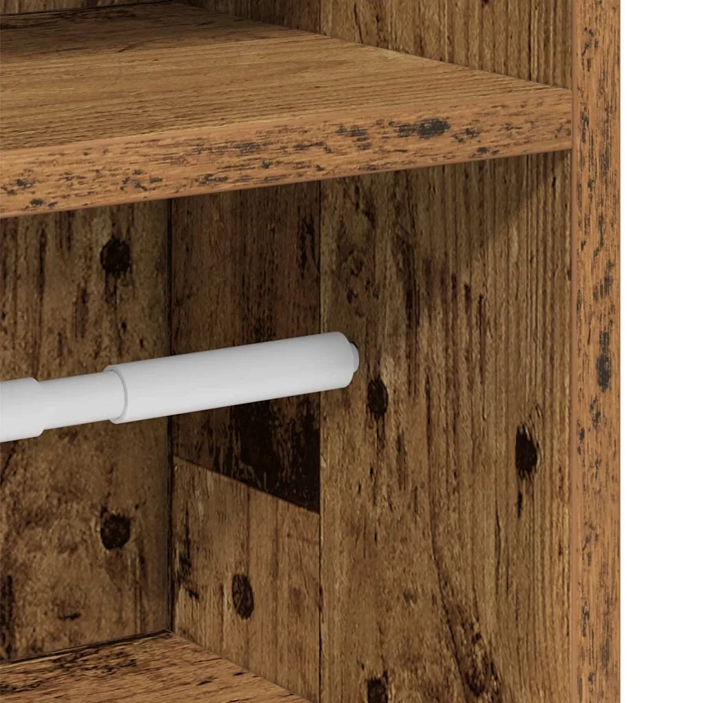 vidaXL Mobile da Bagno con Portarotolo Legno Antico 20,5x22x90 cm