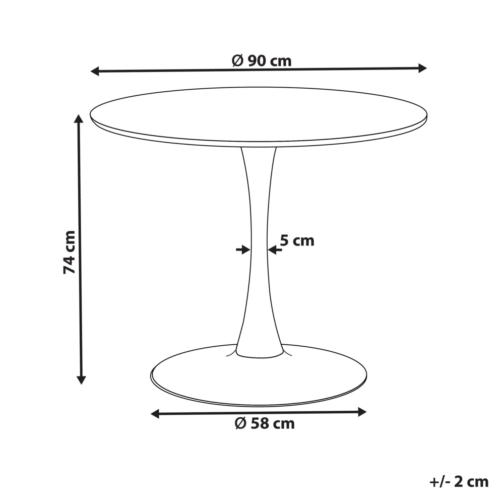 Tavolo da pranzo in marmo bianco con piano in MDF dorato base in metallo tavolo da cucina rotondo industriale da 90 cm