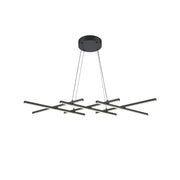 Maytoni Lampadario moderno Halo 6 luci LED integrato nero alluminio