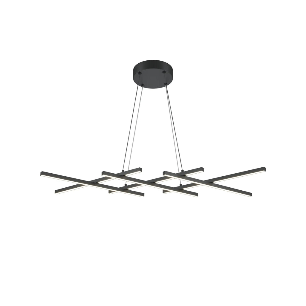 Maytoni Lampadario moderno Halo 6 luci LED integrato nero alluminio
