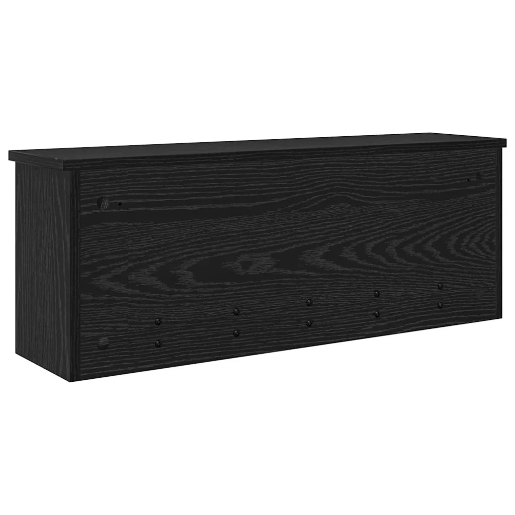 vidaXL Appendiabiti a muro con lo scaffale Rovere nero 80 x 20 x 30 cm