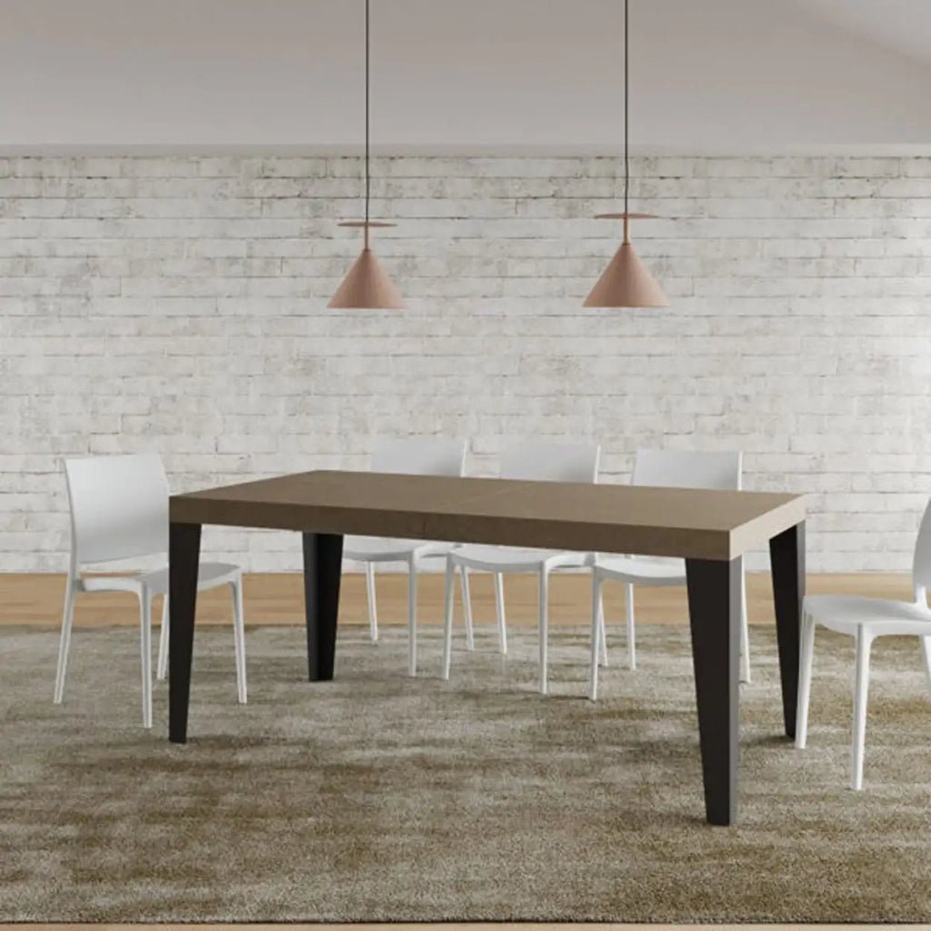 Tavolo allungabile 180/440x90 cm Flame Premium tortora gambe antracite