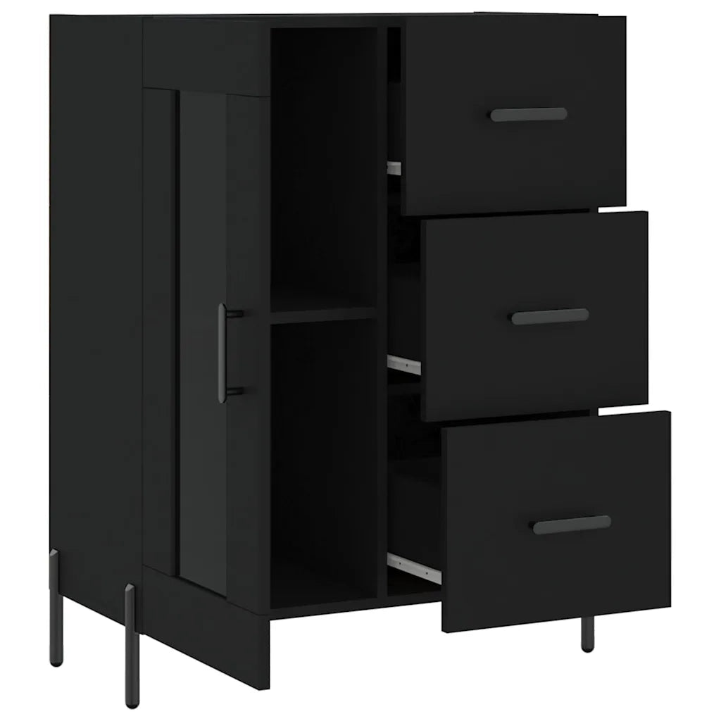 Credenza-Buffet-Armadio da cucina Nera 69,5x34x90 cm in Legno Multistrato 167273