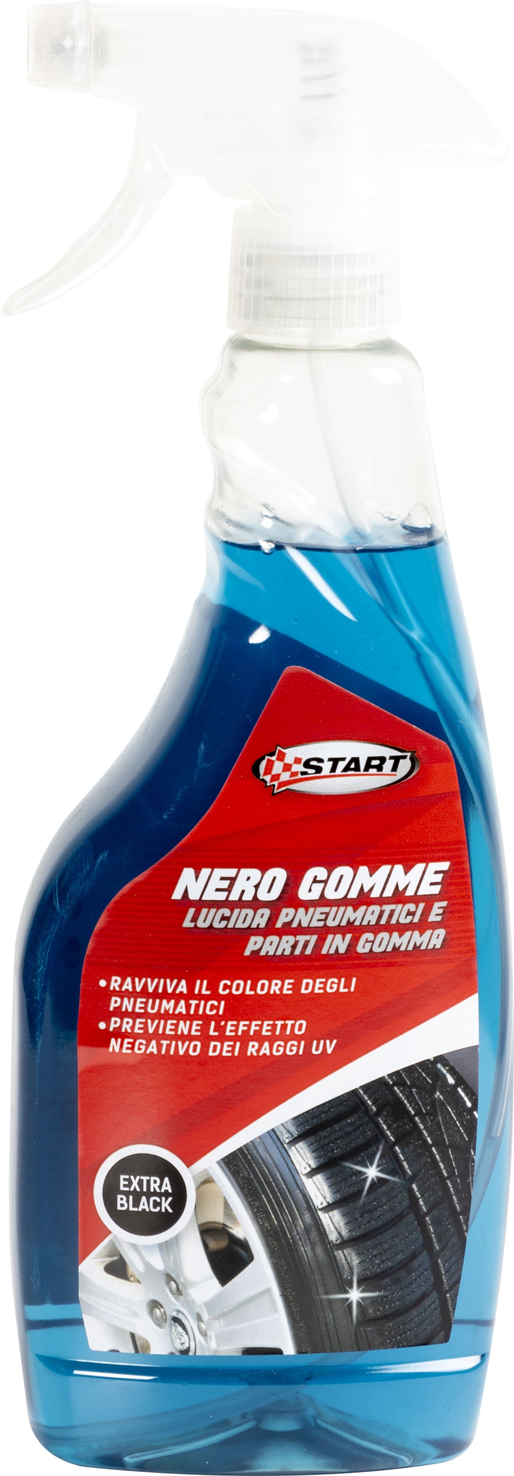 Trigger nero gomme lucida pnumetici extra black 500 ml per auto