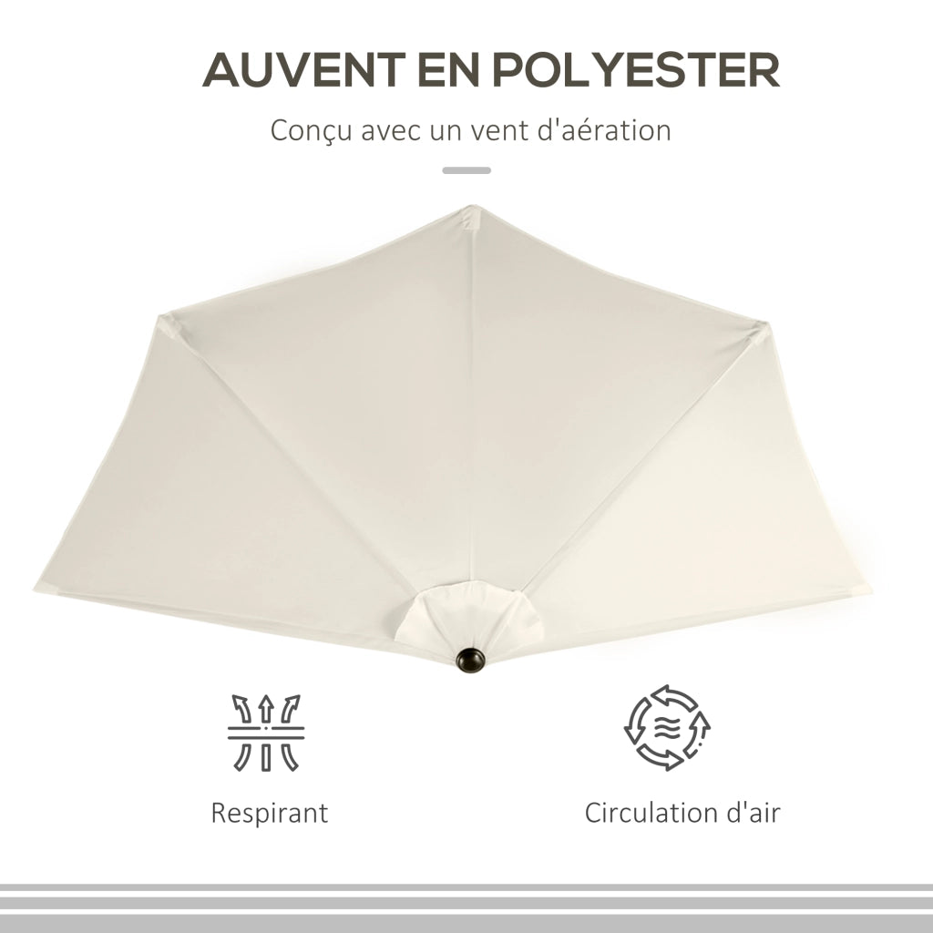 Ombrellone da balcone Demi ¨C Xylo ¨C 293x150x249 cm poliestere crema con palo incluso