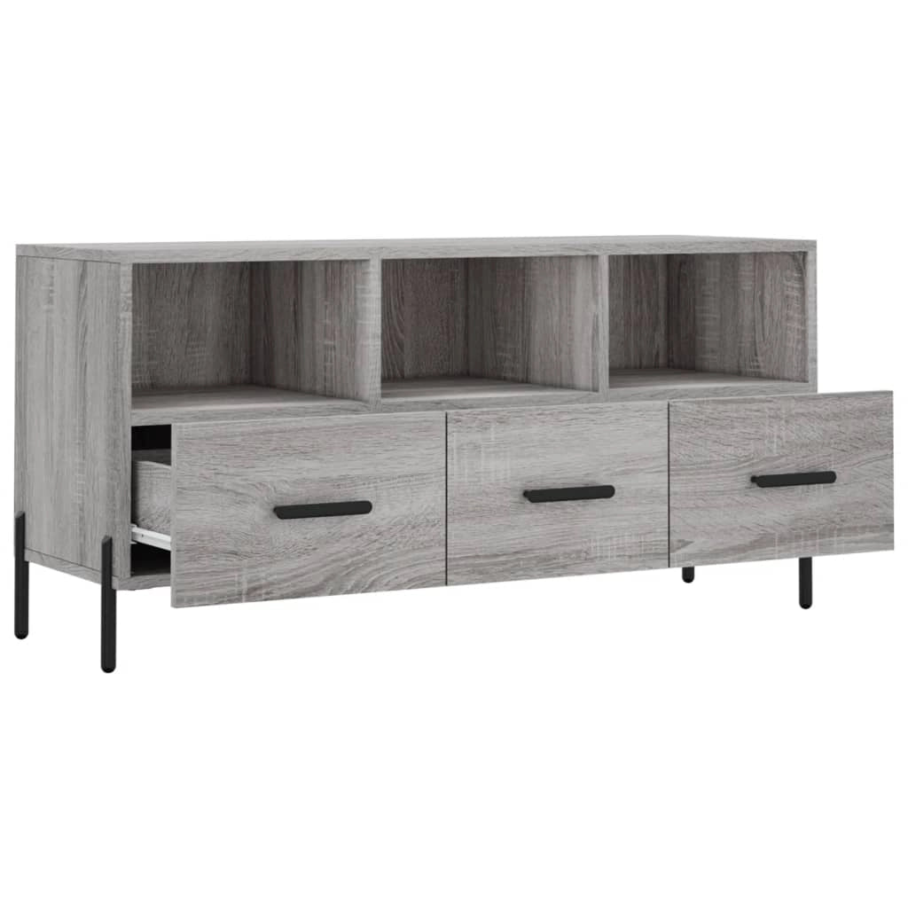 Mobile TV multimediale mensola TV credenza TV sala da pranzo soggiorno camera da letto Sonoma 102 x 36 x 50 cm legno ingegnerizzato grigio 02_0028360