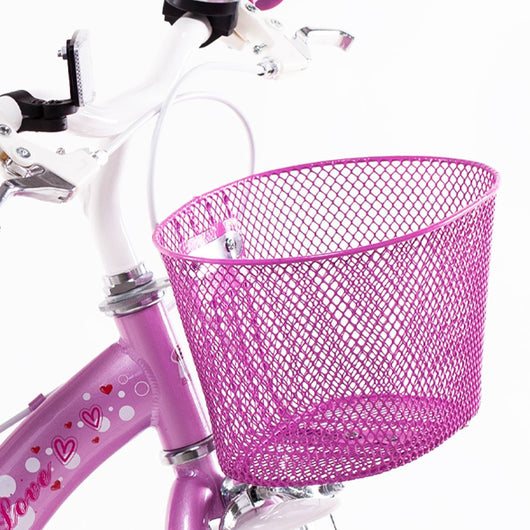 SCH PINK LOVE 12", bicicletta per bambini, adatta a bambini tra i 3 e i 5 anni, per altezza tra 85 e 105 cm, cestino, ca