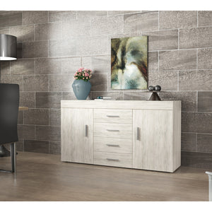 kit madia 2 ante +4 cassetti 153x85x40 cm bianco ven. k083 cod:ferx.896