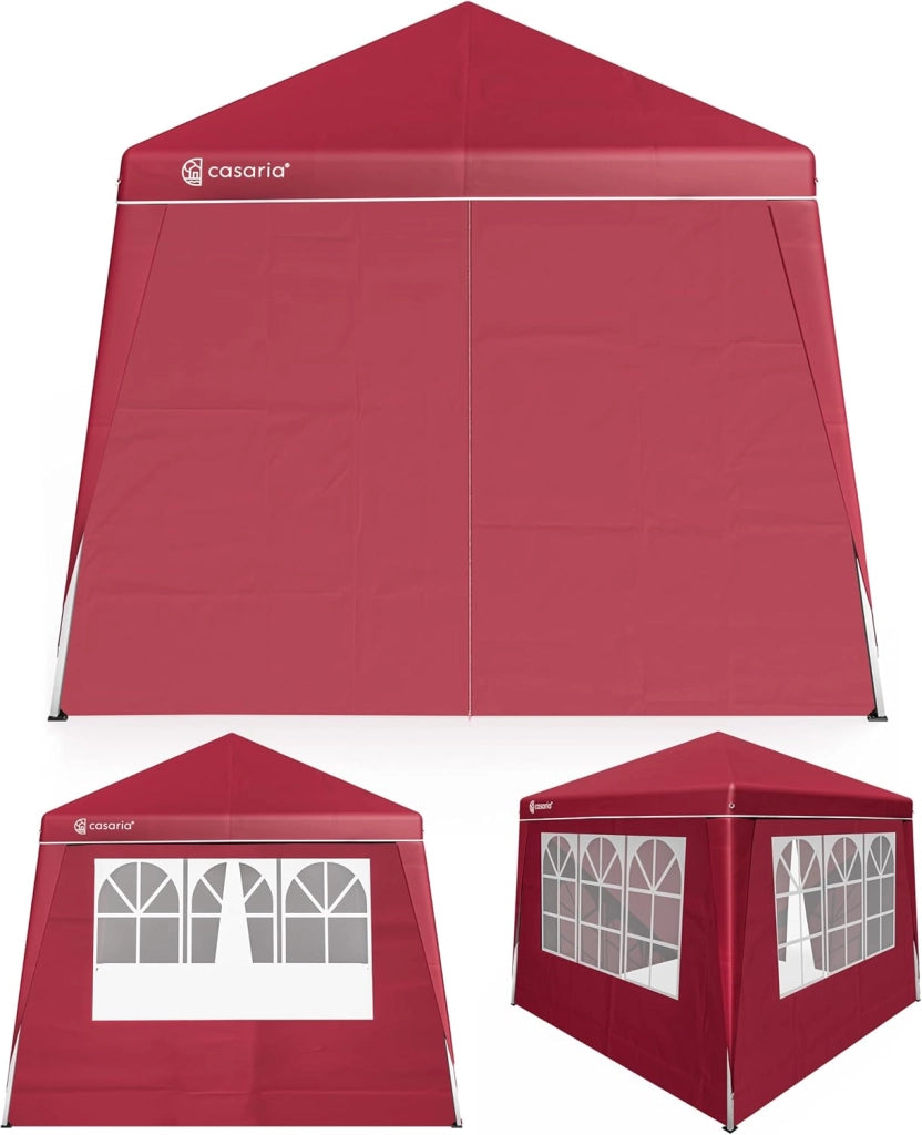 ® Gazebo pop-up, 3 x 3 m, con 4X parti laterali, scelta di colori, protezione UV 50+, con custodia, impermeabile, pieghevole, padiglione pieghevole, tenda per festival, capri rosso