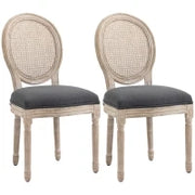 Set di 2 Sedie da Sala da Pranzo - Sedia da Salotto medaglione Stile Luigi XVI - Legno Massello scolpito, patinato