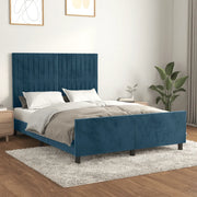 Giroletto senza Materasso Blu Scuro 140x190 cm in Velluto