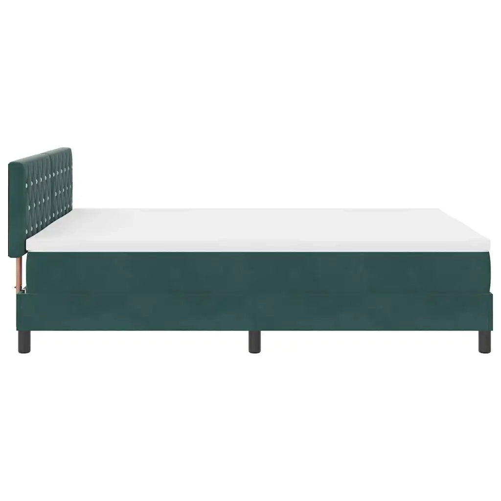 Letto a molle con materasso Verde Scuro 140 x 190 cm Velluto 3339107