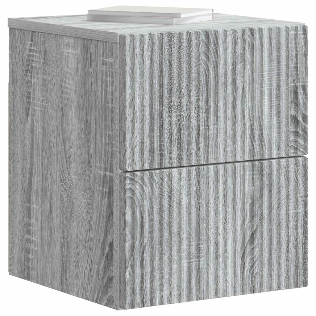 Mobiletto da notte a muro 2 pcs Grigio Sonoma 33 x 34,5 x 40 cm 898478