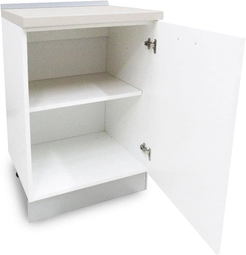 Base Cucina Componibile Bianco Lucido 60 cm con Top e Maniglia Cromo