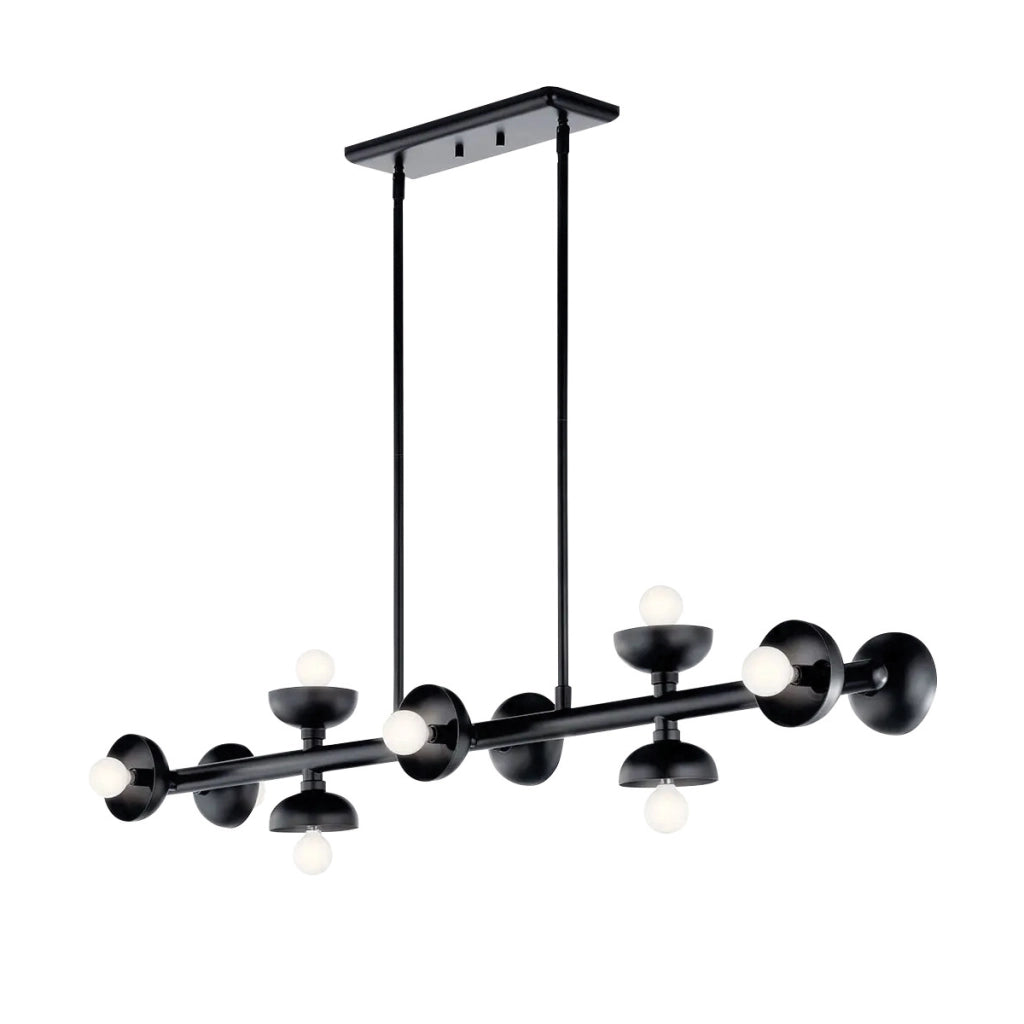 Lampada sospesa Palta loft nera 122cm 10xE14 Kichler