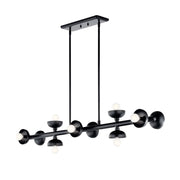 Lampada sospesa Palta loft nera 122cm 10xE14 Kichler