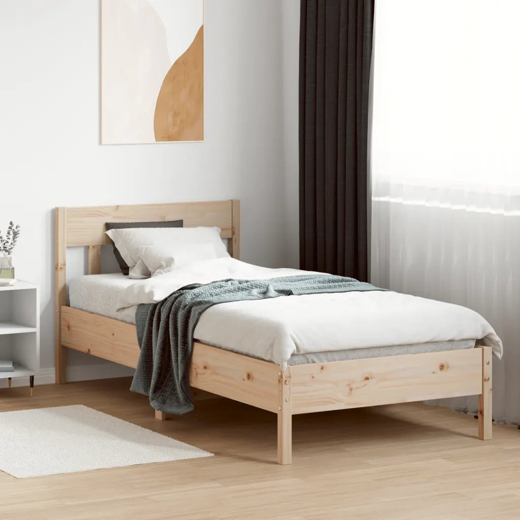 Giroletto con Testiera 90x190 cm in Legno Massello di Pinocod mxl 86866