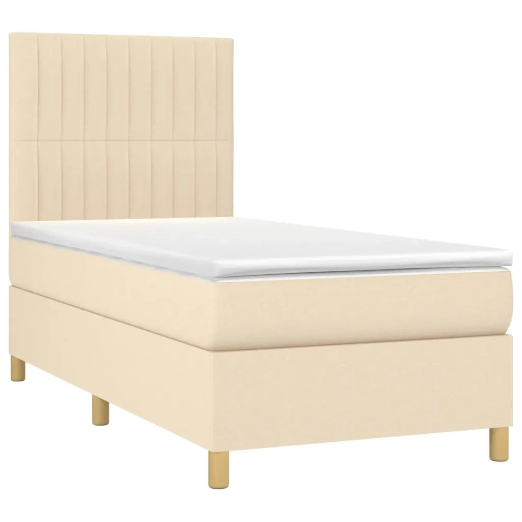 Giroletto a Molle con Materasso Crema 90x190 cm in Tessutocod mxl 75784