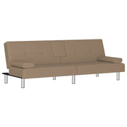Divano letto | Sof¨¤ letto | Letto singolo con Portabicchieri in Similpelle Cappuccino