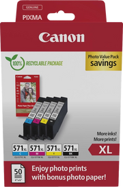 Canon 0332C006 cartuccia d'inchiostro 4 pz Originale Resa elevata (XL) Nero, Ciano, Magenta, Giallo
