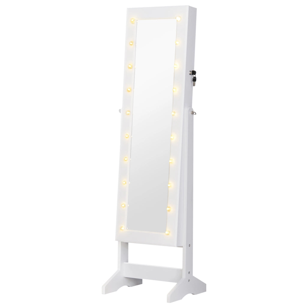 Armadio Guardaroba Specchio con Luci LED ¨C Minimal ¨C Bianco 40x37x146 cm
