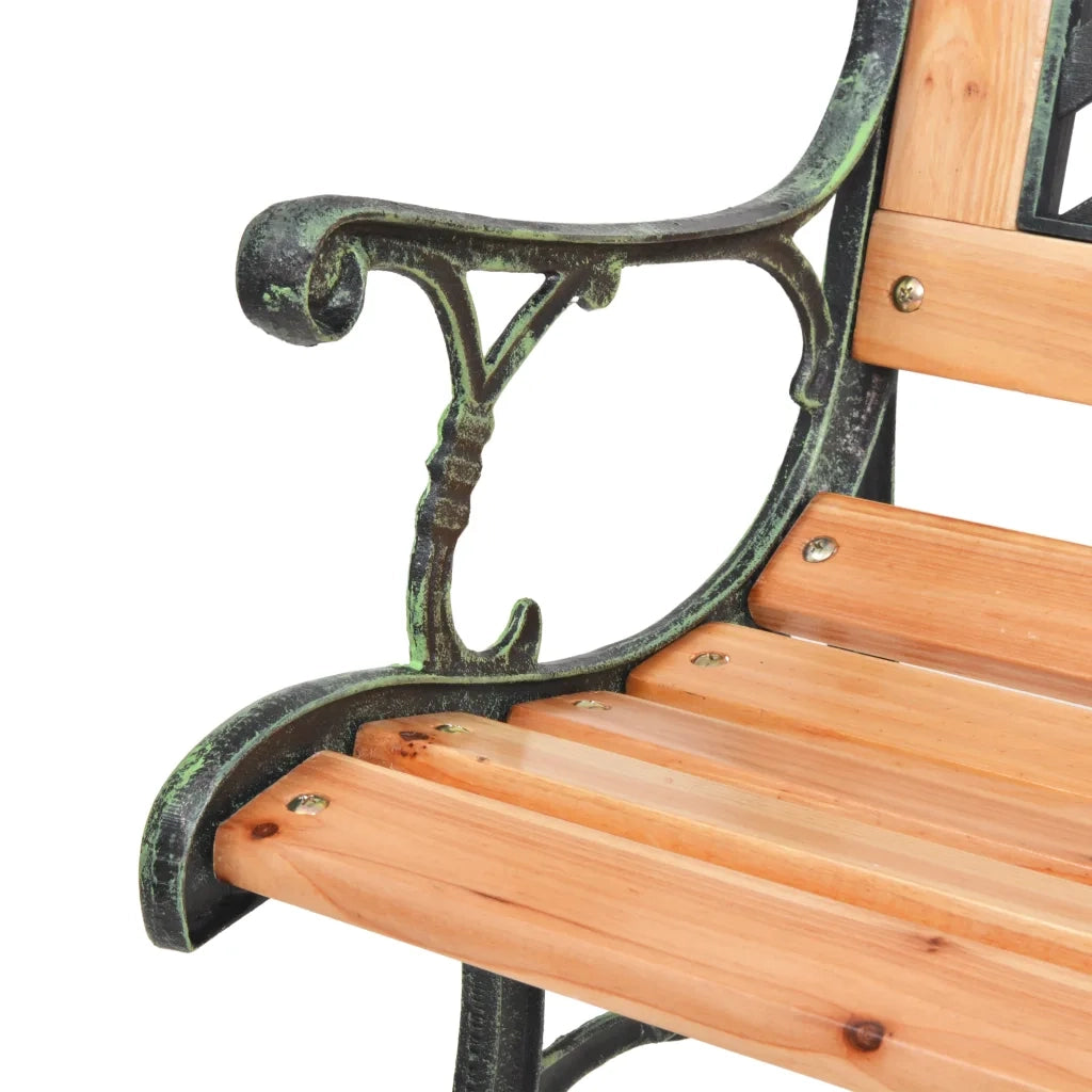 Panca da Giardino 116 cm in Ghisa e Legno Massello di Abete 319571