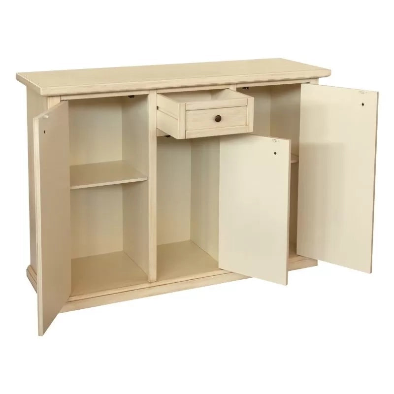 Madia credenza 3 porte 1 cassetto shabby avorio anticato decori 120x39x85 - Mobili 2G