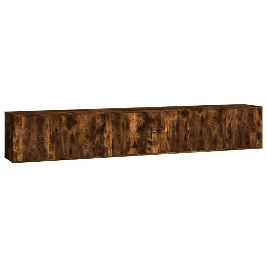Mobili Porta TV a Parete 3 pz | Armadietto TV | Mobile Porta TV Rovere Fumo 80x34,5x40 cm
