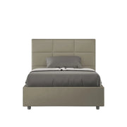 Letto una piazza e mezza senza rete imbottito 120x210 similpelle cappuccino Mika