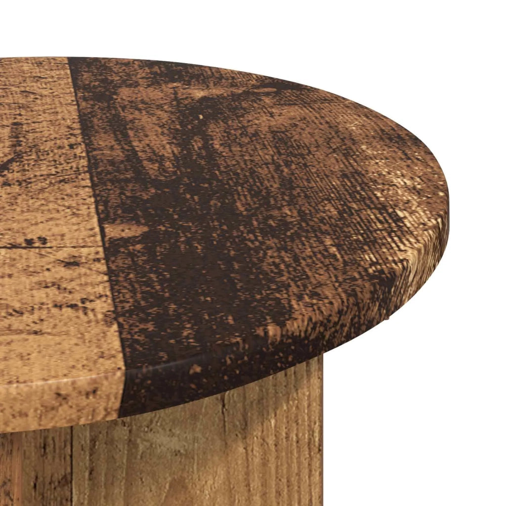 Tavolo laterale 2 pcs Legno antico Ø 39 x 38 cm