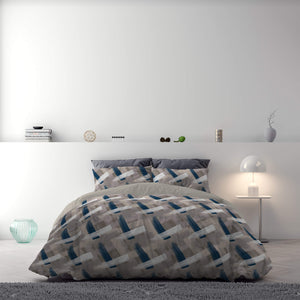 Copripiumino Singolo con Stampa sul Sacco e Federe Doubleface Pennellate