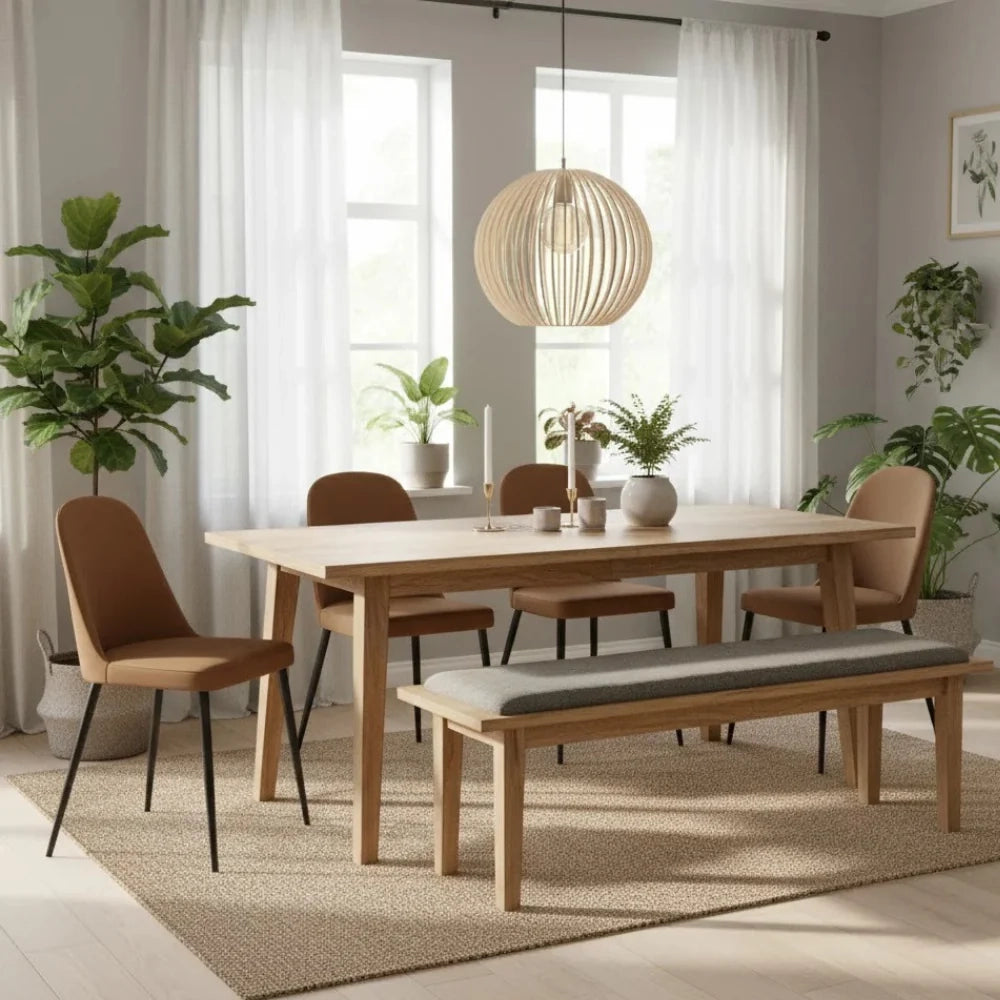 Set di 4 sedie da pranzo imbottite in tessuto soft touch effetto velluto caramello Gaelia con struttura in metallo facili da pulire | Duzzle