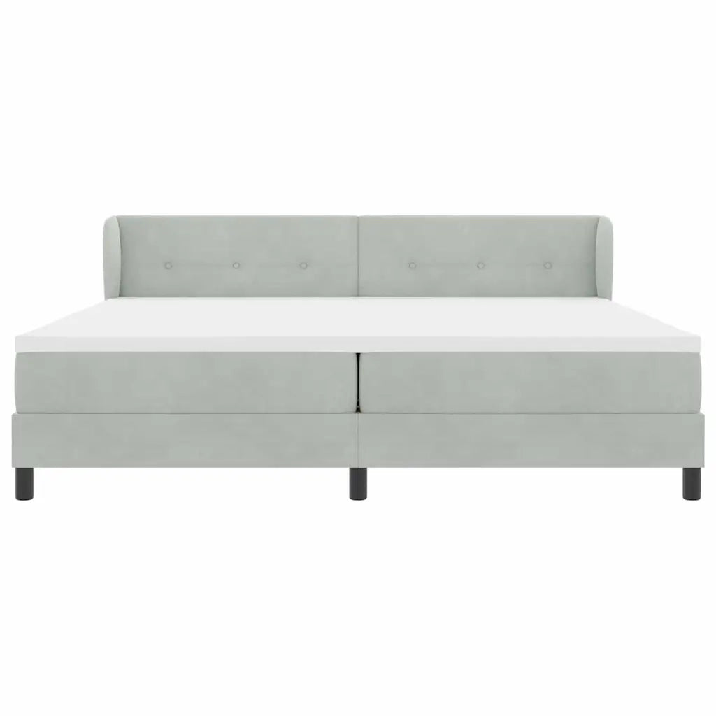 Letto a molle con materasso Grigio chiaro 200 x 200 cm Velluto 3340406