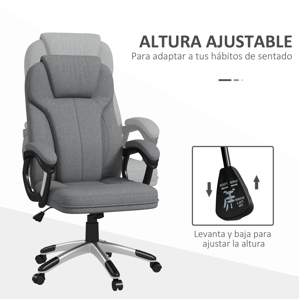 Sedia da Ufficio Girevole Basculante ¨C Xylo ¨C Grigio con Braccioli Altezza Regolabile 66x75x110-120cm