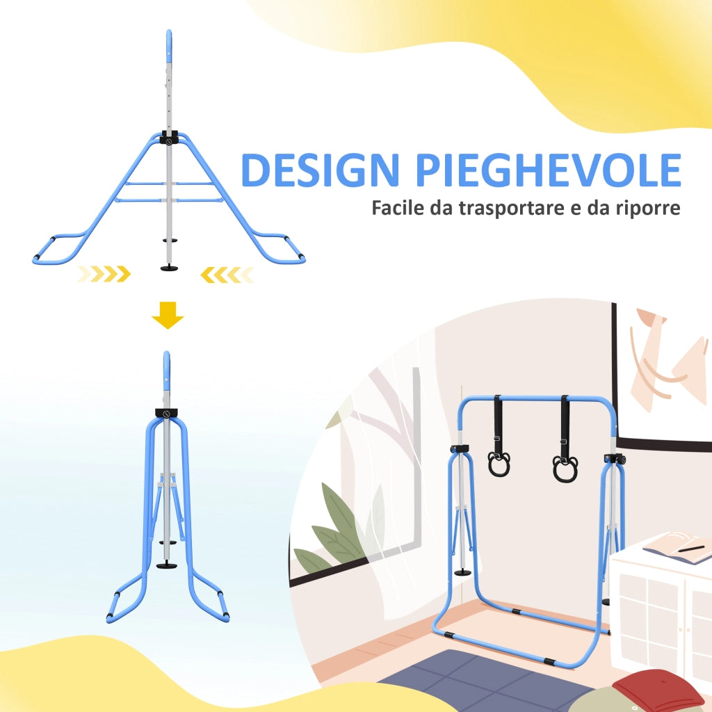 Barra per Ginnastica Artistica ¨C zephmum ¨C Blu, Acciaio, 148x105x88-128 cm