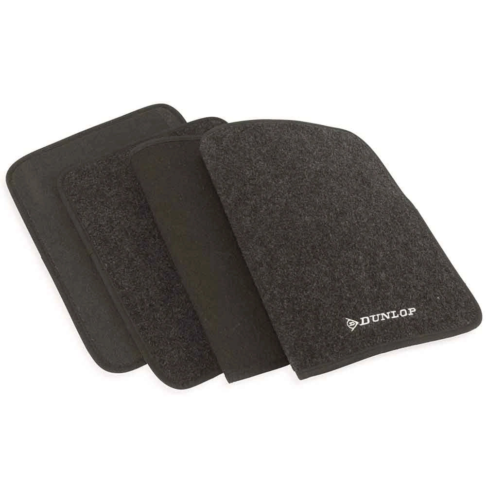 4x Tappeti Auto Tappetini Anteriori Posteriori in Gomma Moquette Universali Nero