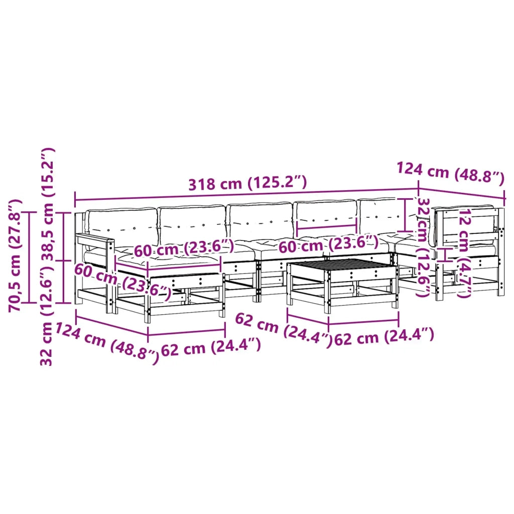 Set Lounge da Giardino 8 pcs Marrone Cerato 3418072