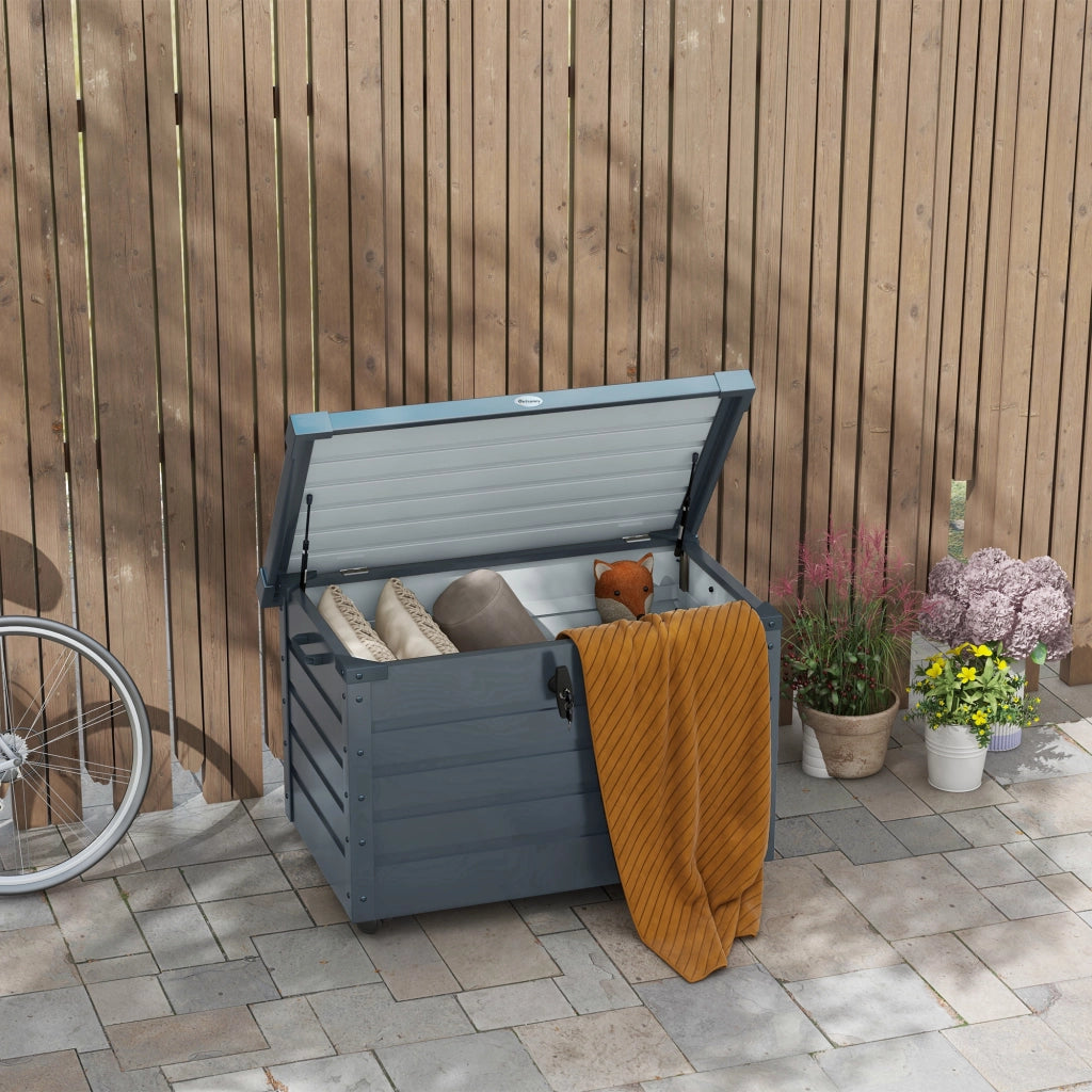 Baule da Giardino ¨C zephmum ¨C Grigio Scuro Acciaio Zincato 100x62x65