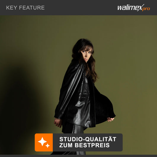 Sistema di sfondi 3x largo 145-290 cm, supporto per fino a 3 tele in carta e tessuto, fondale fotografico fino a 250 cm di altezza per fotografia, video e green screen