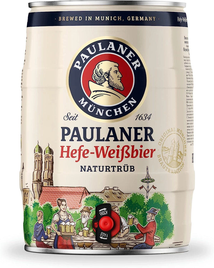 Paulaner birra hefe-weisbier naturtrub fusto da 5 litri